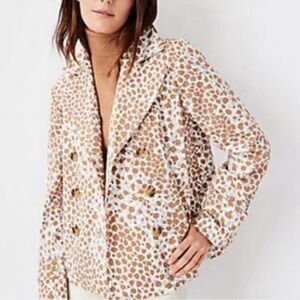 Leopard Print Double-Breasted Women's Jacket